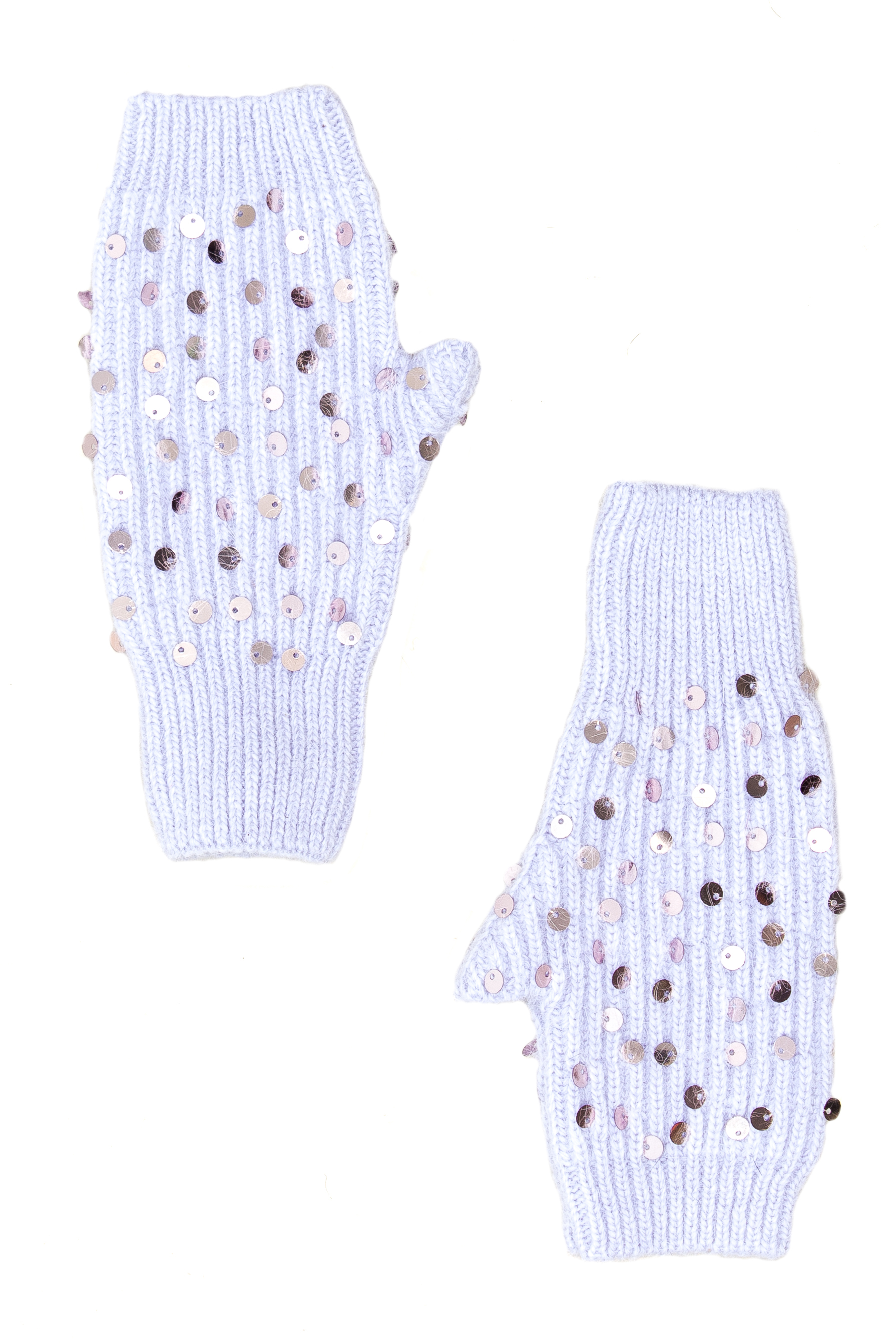 MANICOTTI MAGLIA CON PAILLETTES, TG.UNICA - PURPLE